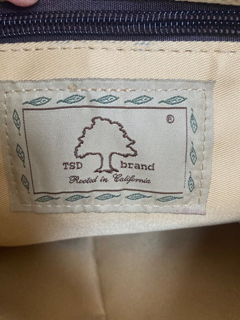 TSD Brand Canvas Leather Crossbody Bag 2 Tone Blue Beige Classic Lightweight - Picture 16 of 16